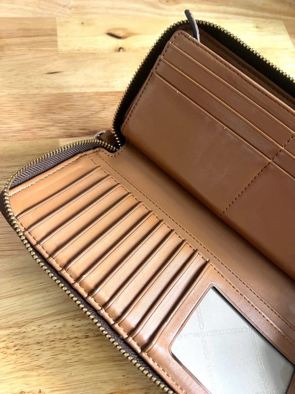 Michael Kors Brown Continental Travel Signature Logo Wallet Large - Picture 7 of 11